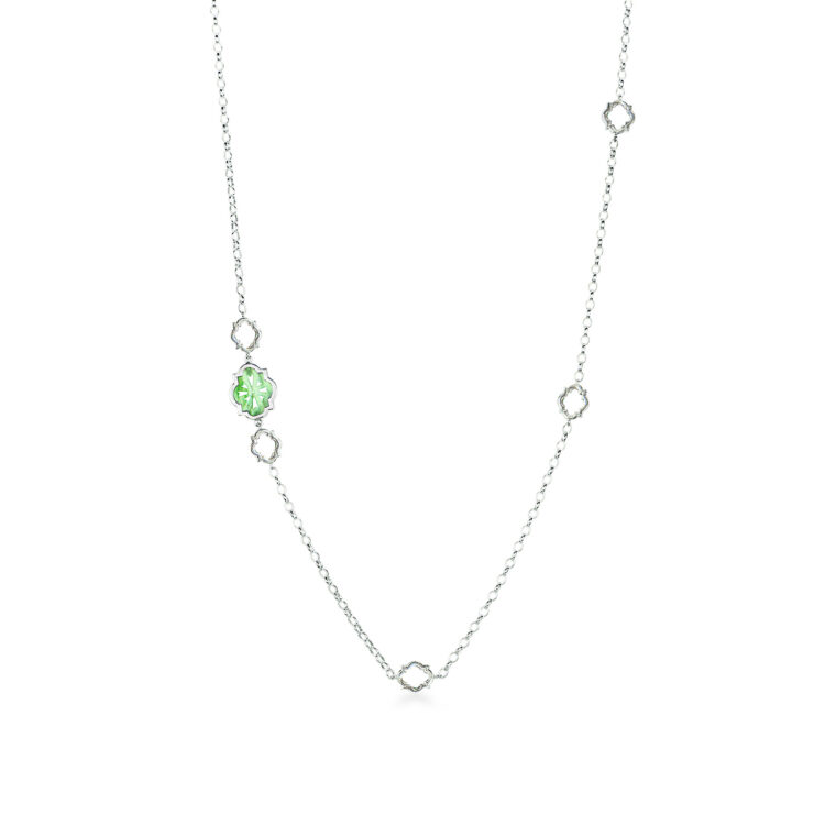 Collana scudo sole con sagome piccole verde