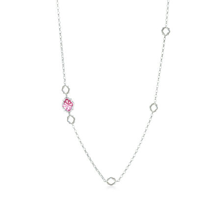 Collana scudo sole con sagome piccole rosa